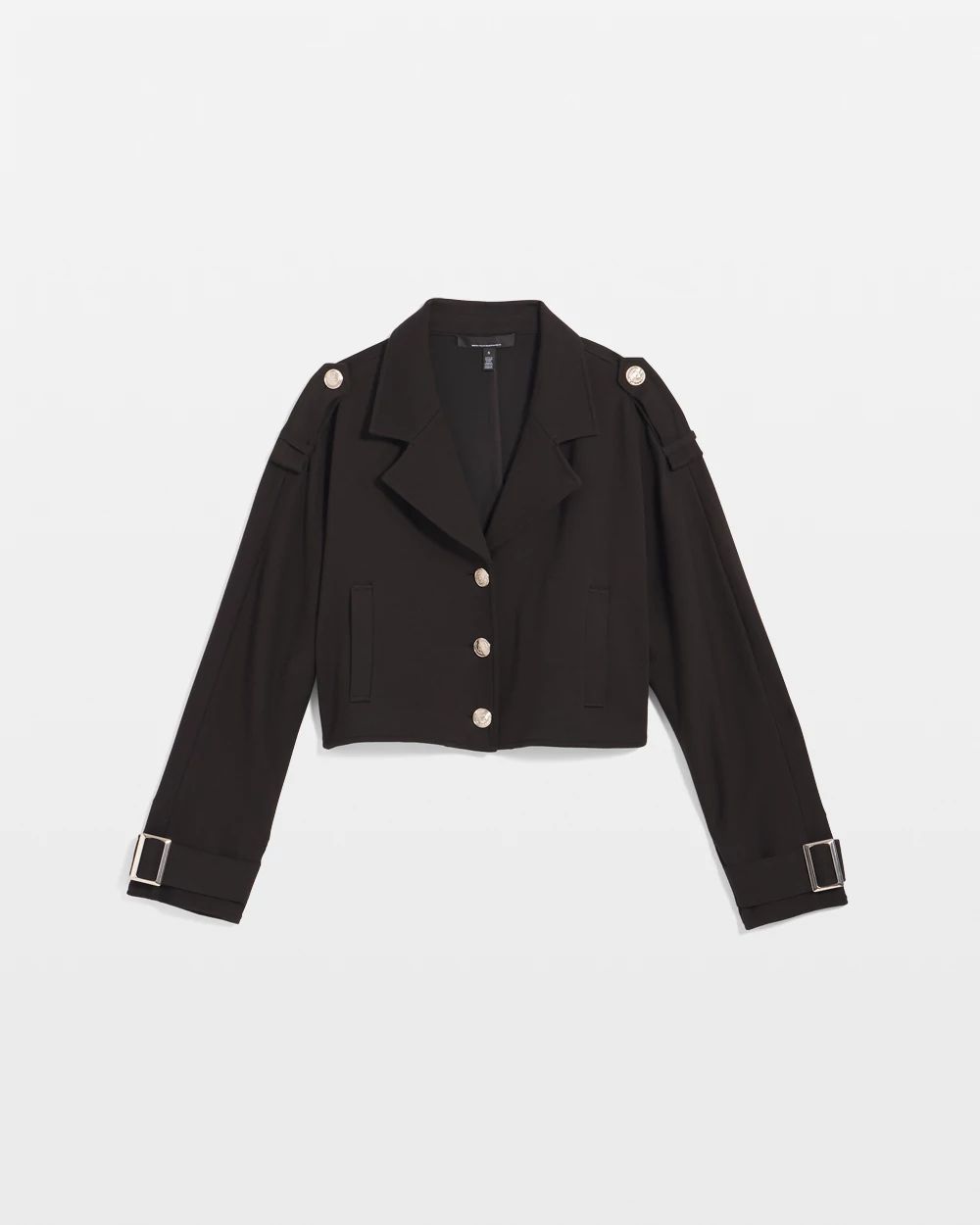Cropped Knit Trench Jacket | White House Black Market